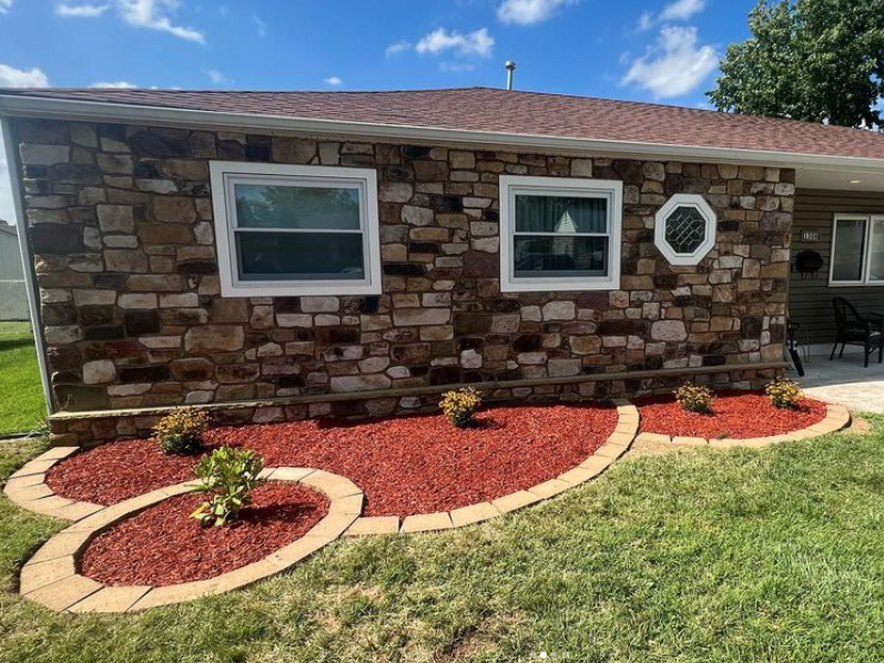 House facade landscaping